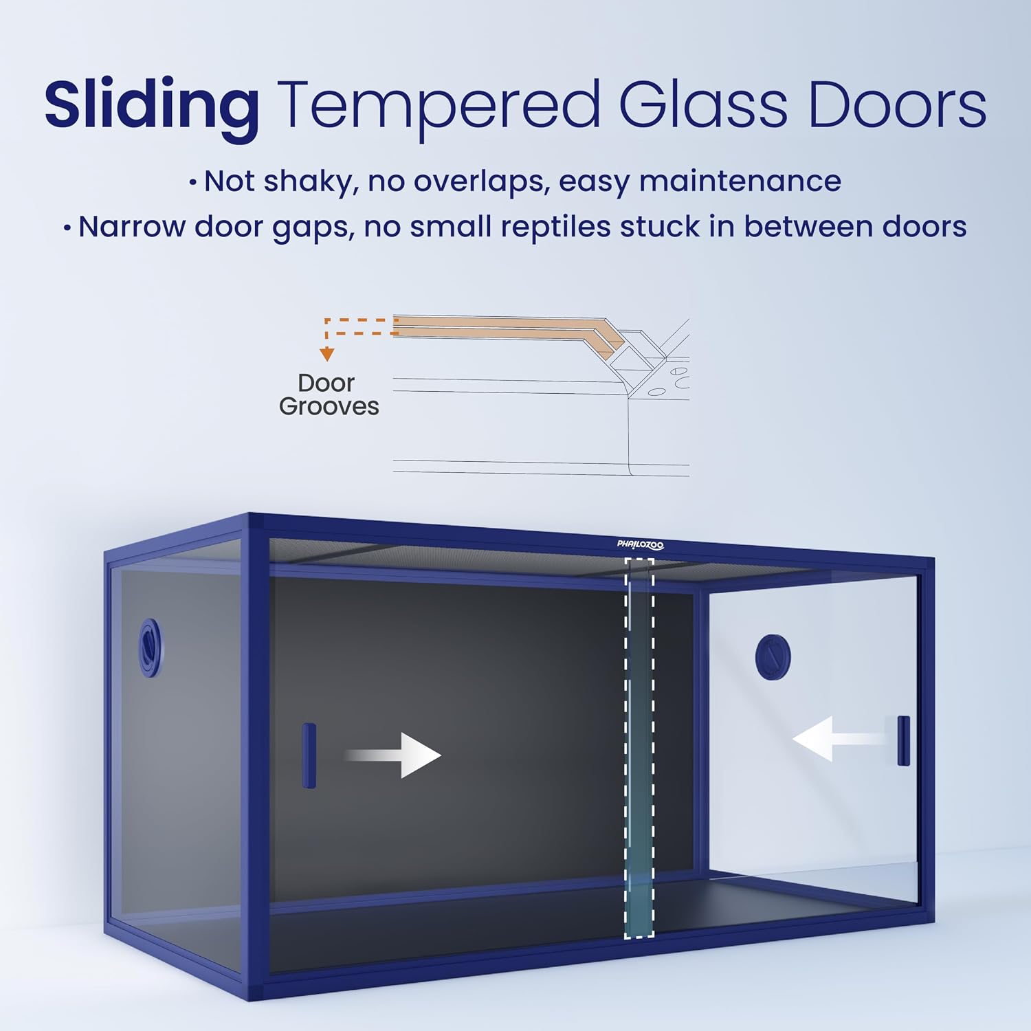 Phailozoo 120 Gallon Bearded Dragon Tank,Stackable Reptile Enclosure with Front Sliding Tempered Glass Doors,Easy Assembly Aluminum Frames Reptile Tank for Snake & Lizard