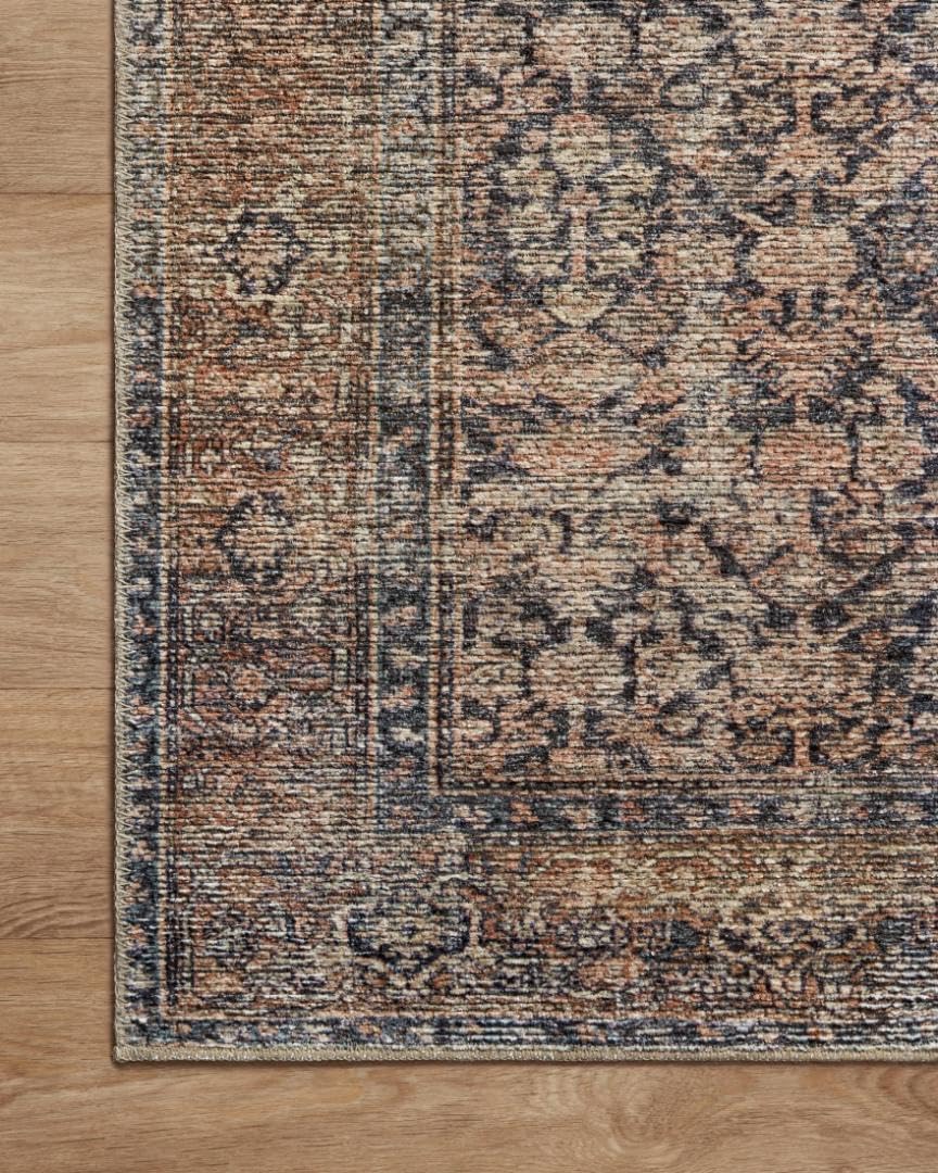 Loloi Amber Lewis Billie Collection, Ink & Salmon 5'-0' x 7'-6' Area Rug – Antique & Distressed Accent Rugs for Living Room, Bedroom, Entryway & Hallway, No Shed High Traffic Area Home Decor Rug