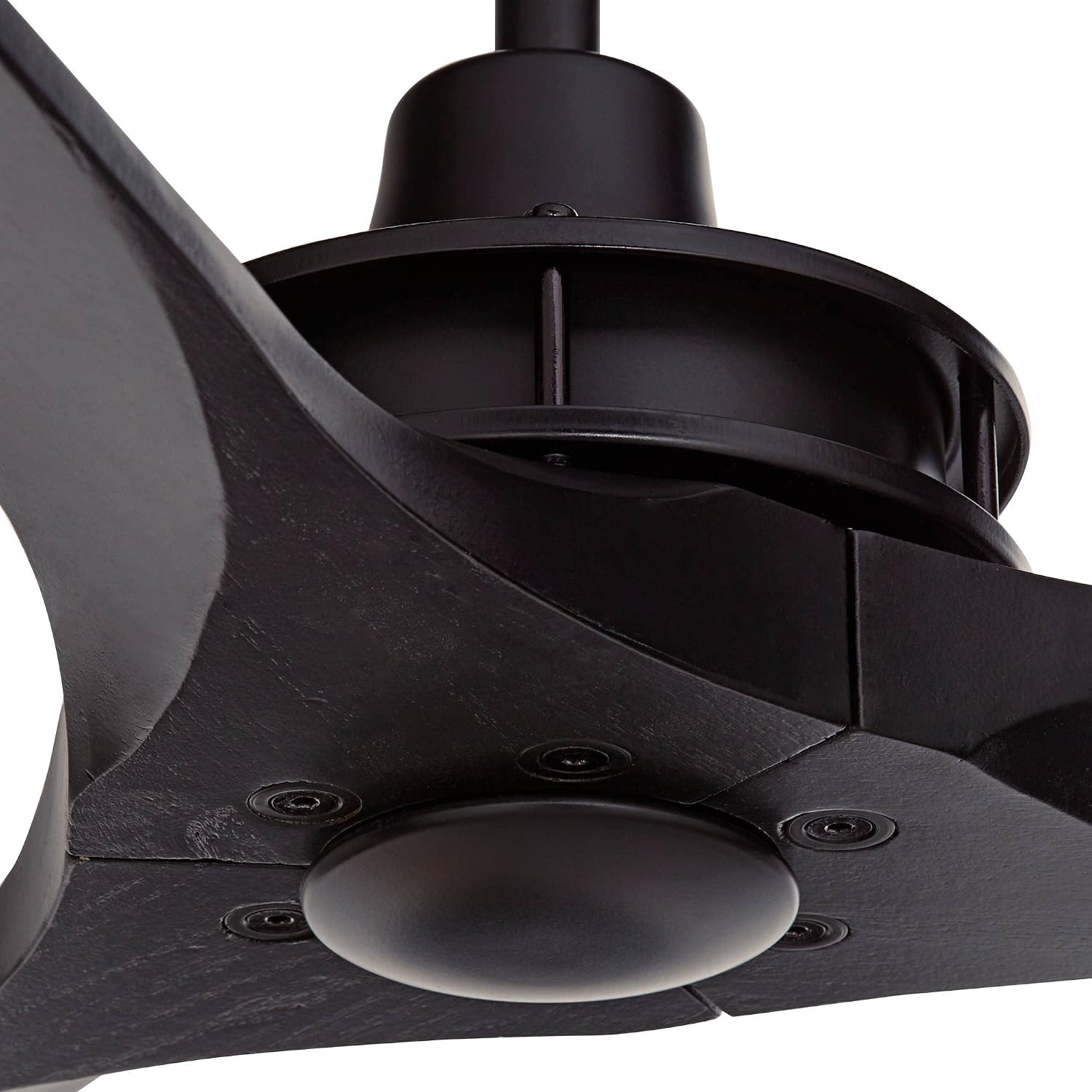 Casa Vieja 52' Windspun Modern Indoor 3 Ceiling Fan with Remote Control Matte Black Solid Wood for Living Room Kitchen House Bedroom Family Dining Home Office