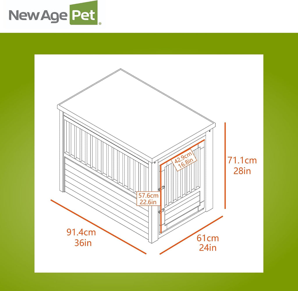 New Age Pet ecoFLEX Pet Crate/End Table, Antique White, Large