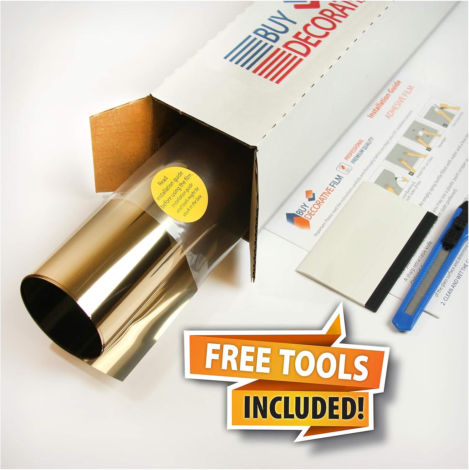 BDF PRGD Window Film Premium Color High Heat Control and Daytime Privacy Gold Outside, Silver Inside - 60in X 50ft