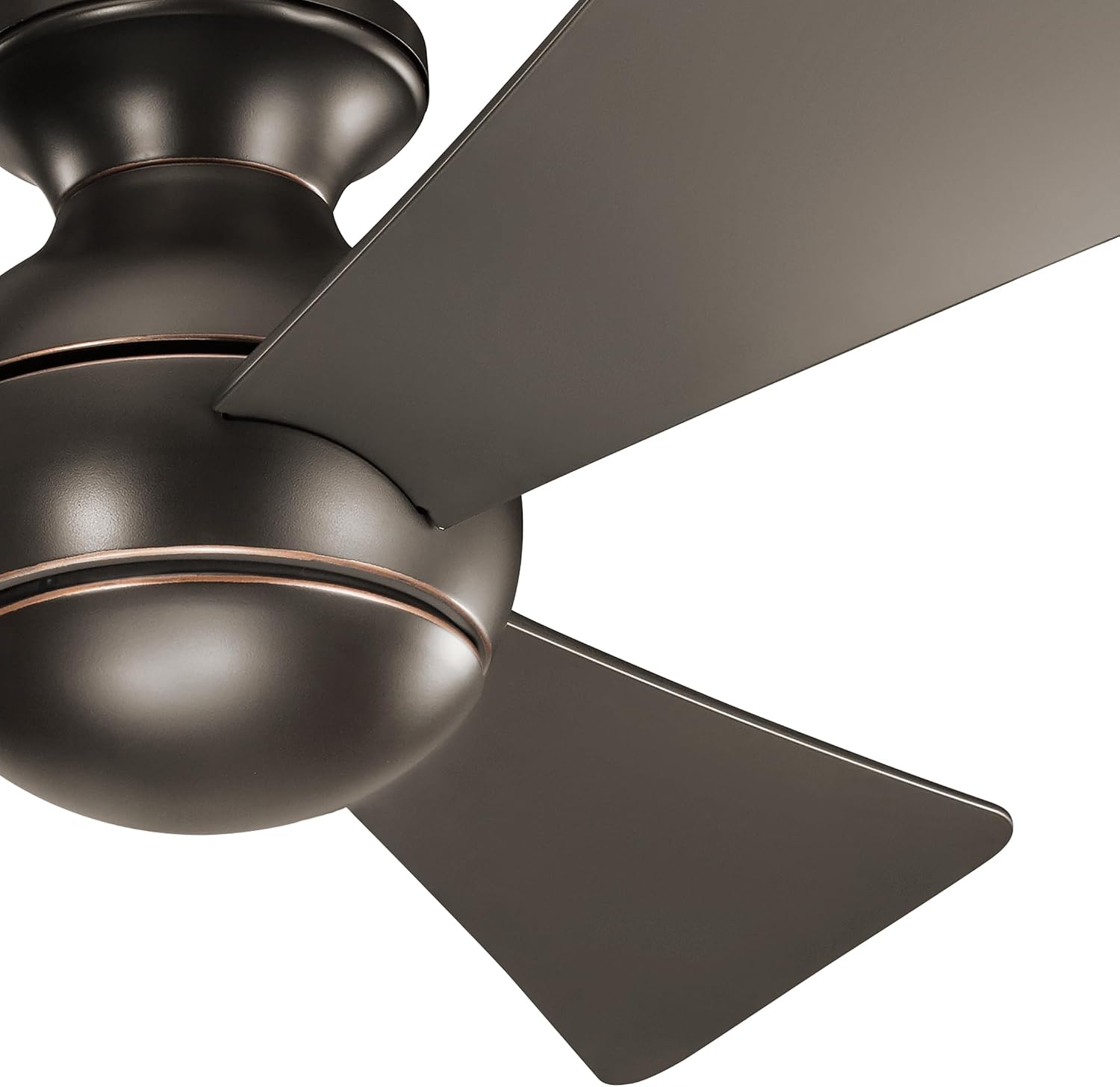 Kichler Sola LED 44' 3 Blade Fan with Etched Cased Opal Glass in Olde Bronze finish and Brown Blades