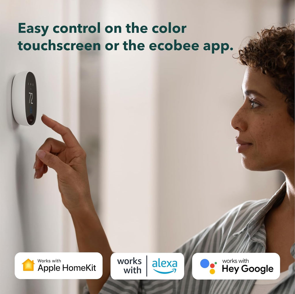ecobee Smart Thermostat Essential - Energy Star Certified programmable Wi-Fi Thermostat - Works with Siri, Alexa, and Google Assistant, Pack 10