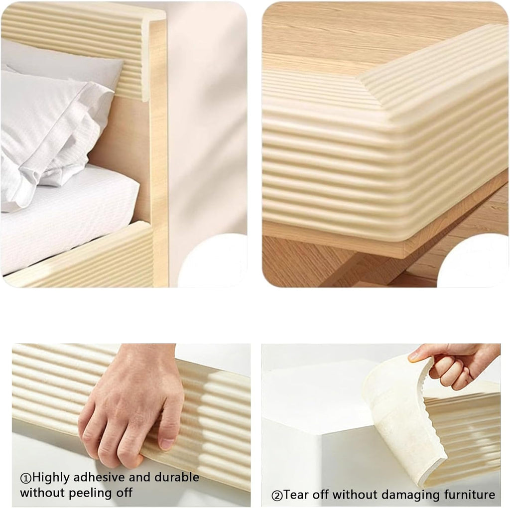20cm Wide Edge Protector Strip, Protective Foam Cushion Thickness 2cm, High Density for Table, Fireplace, Countertop(Beige,10M)