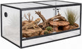 120 Gallon Bearded Dragon Tank, 48'x24'x24' (4x2x2 ft) Large Reptile Terrarium, Reptile Enclosure with Aluminum Frame, Mesh Top, Sliding Lock Doors