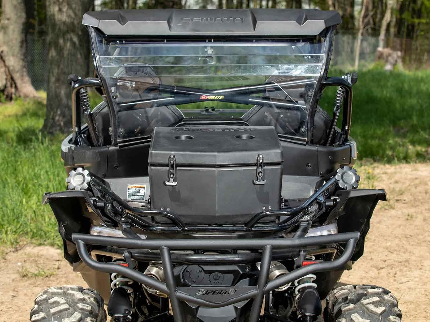 SuperATV Water Resistant Rear Insulated Cooler/Cargo Box for 2020-2022 CFMOTO ZForce 950 | Sealed Lid Keeps Ice in and Mud Out | Built-in Threaded Drain Plug | Heavy-Duty Latches