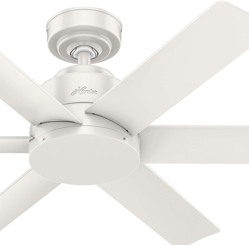 Hunter Fan 44 inch Contemporary Fresh White Finish Outdoor Ceiling Fan with 6 Blades (Renewed)