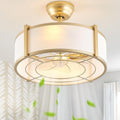 20' Gold Fandelier Ceiling Fans with Lights, Boho Rattan Ceiling Fan with Light Remote Control, Caged Mid-Century Modern with 6 Speeds for Bedroom, Nursery, Living Room