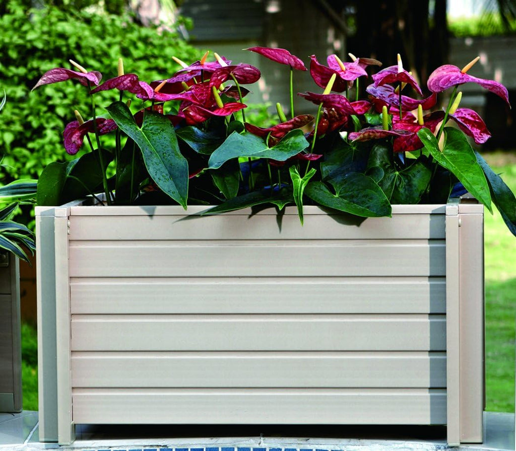 New Age Garden ECOFLEX 30' Outdoor Planter Box, Moisture Resistant Composite Garden Container for Flowers & Herbs, Weather Resistant, Easy Assembly