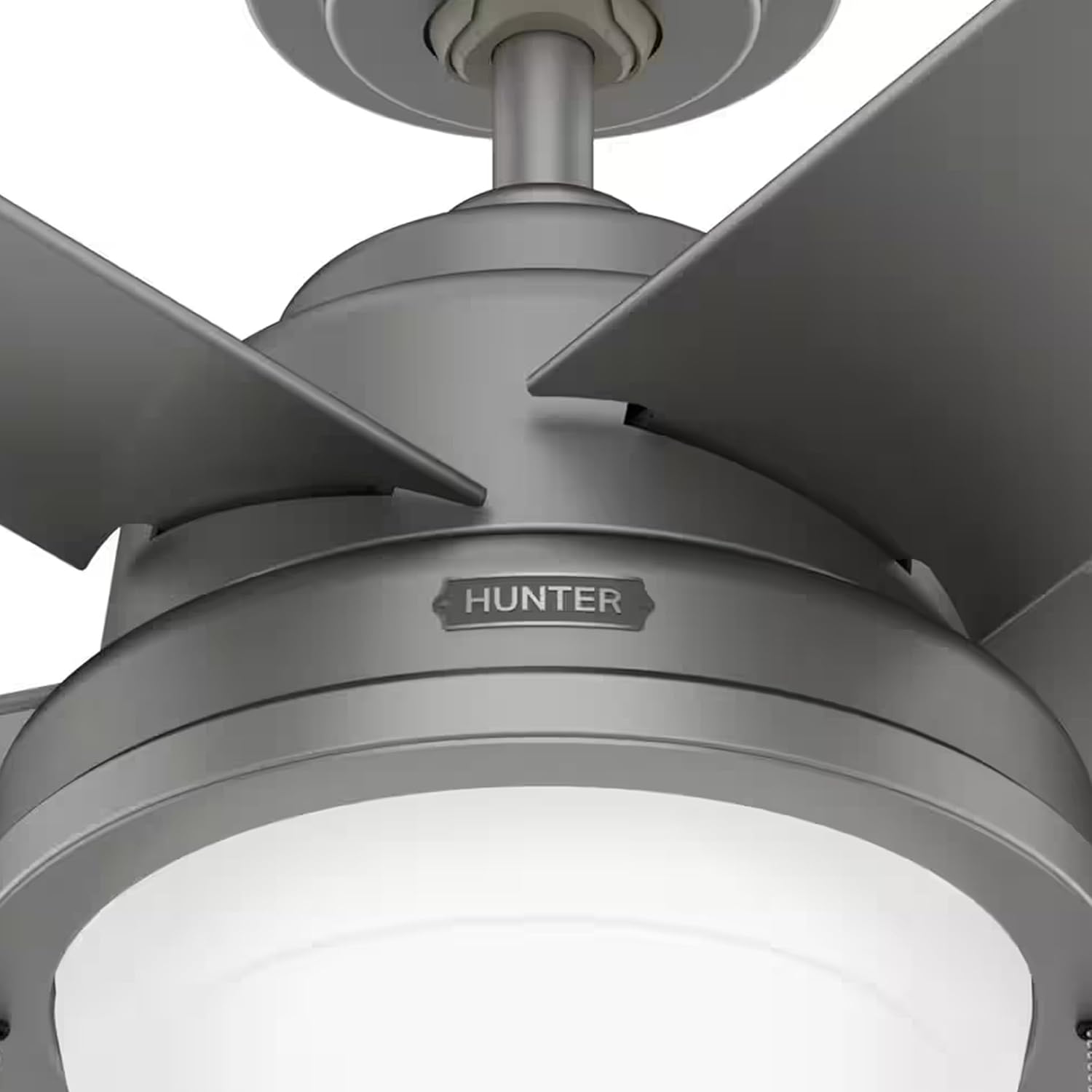Hunter Fan 44 inch Matte Silver Indoor/Outdoor Ceiling Fan with Lights and Pull Chains for Living Room, Bedroom, Farmhouse, Porch, Kitchen (Renewed)