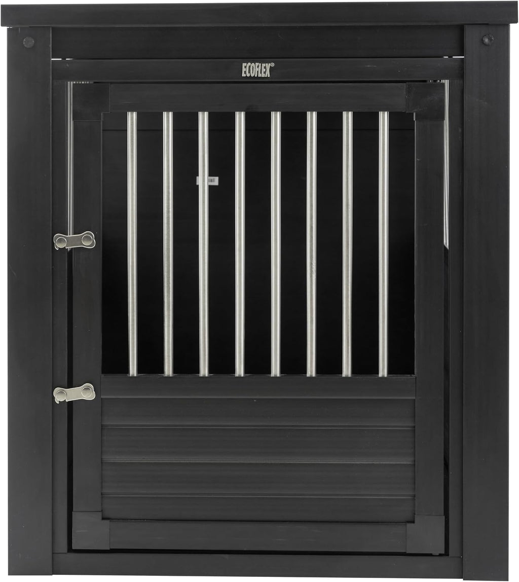 New Age Pet ECOFLEX InnPlace Dog Crate & End Table, Furniture-Style Indoor Kennel for Crate-Trained Dogs, Stainless Steel Spindles, 10-Year Warranty. 4 Colors, 4 Sizes