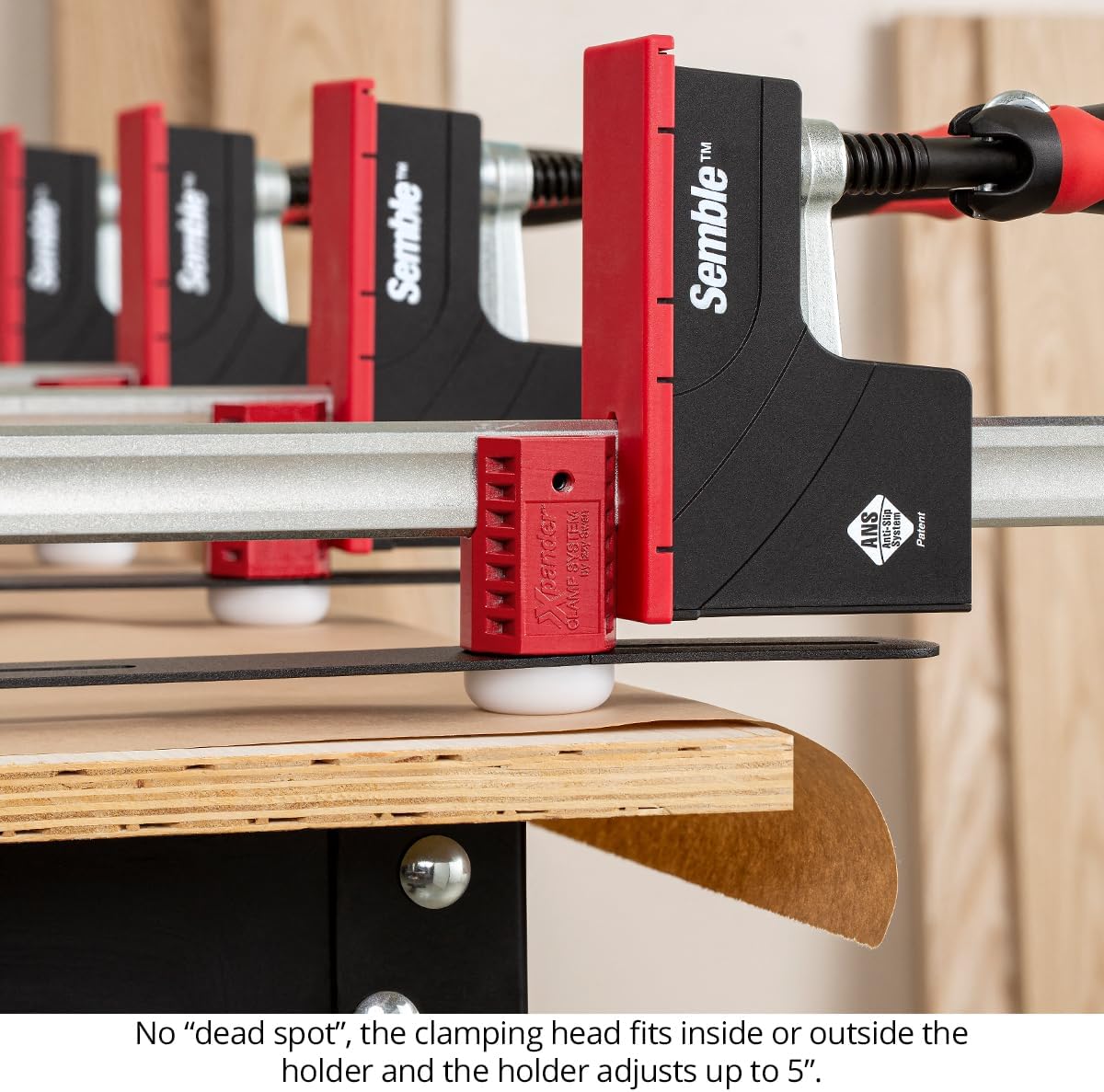 Woodpeckers Xpander Clamp System for Easy Handling and Automatic Spacing of Parallel Jaw Clamps, Aligns and Holds 24'-40' Clamps for Panel Glue-Ups, USA-Made XPANDER-2430