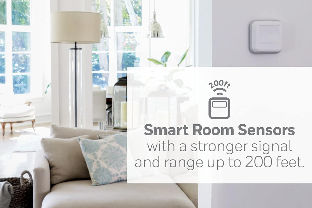 Honeywell Home T9 WiFi Smart Thermostat with 1 Smart Room Sensor, Touchscreen Display, White
