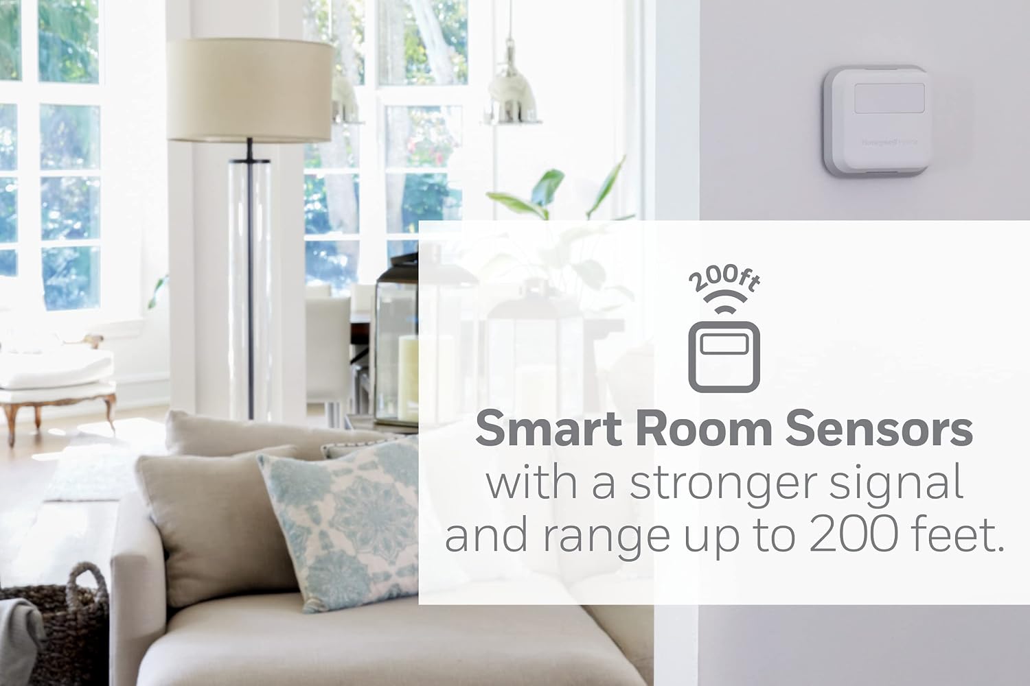 Honeywell Home T9 WiFi Smart Thermostat with 1 Smart Room Sensor, Touchscreen Display, White