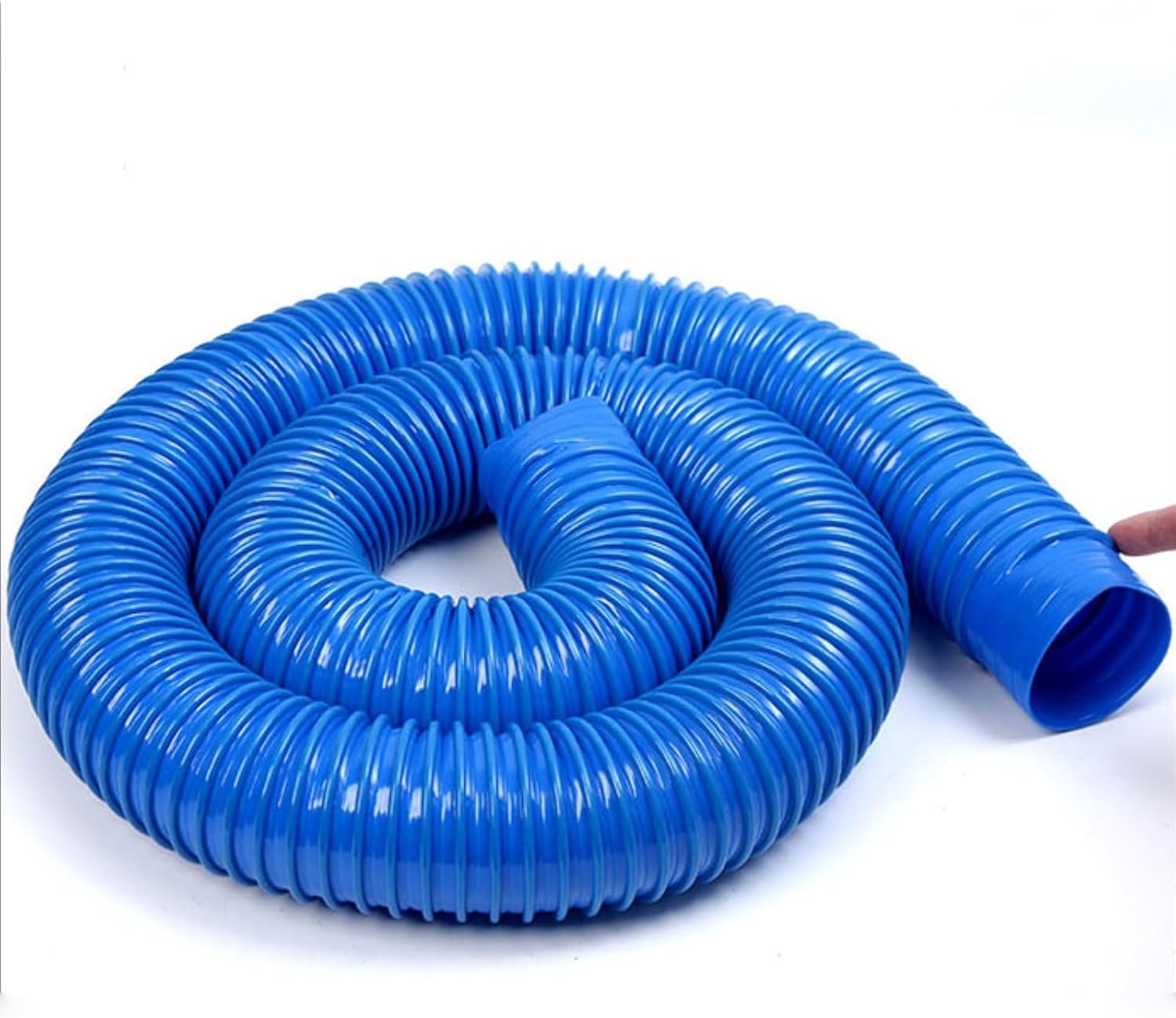 PVC Dust Collection Hose 2 3 4 5 6 7 8 10 12 Inch, Blue Flexible Dust Collector Tube for Woodworking Welding Extraction, Vent Duct with Sealing Clamp(L 10m(32.8ft),ID 250mm(9.8in))