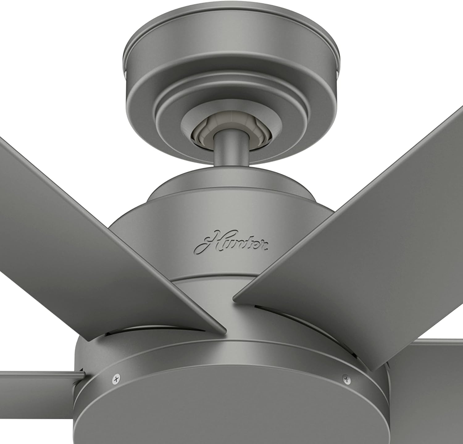 Hunter Fan 44 in Casual Matte Silver Finish Outdoor Ceiling Fan with 6 Blades (Renewed)