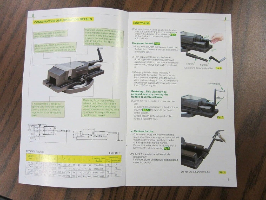 6' Hydraulic Power Machine Vise, part# 850-HP6V