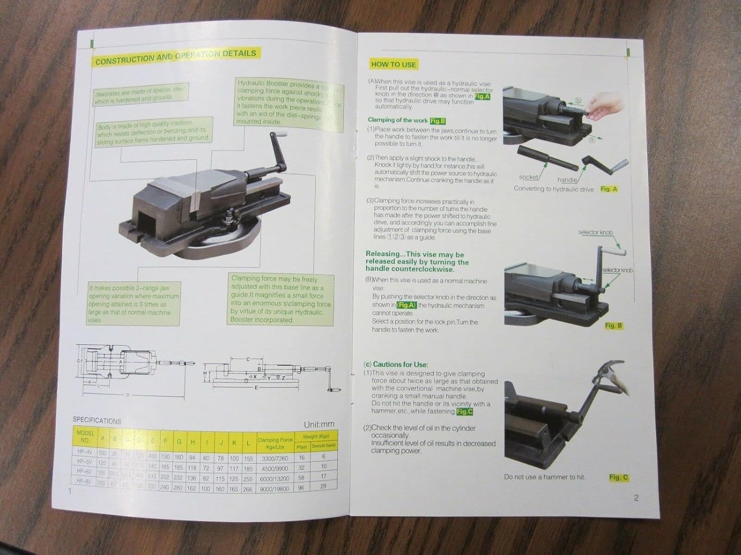 6' Hydraulic Power Machine Vise, part# 850-HP6V