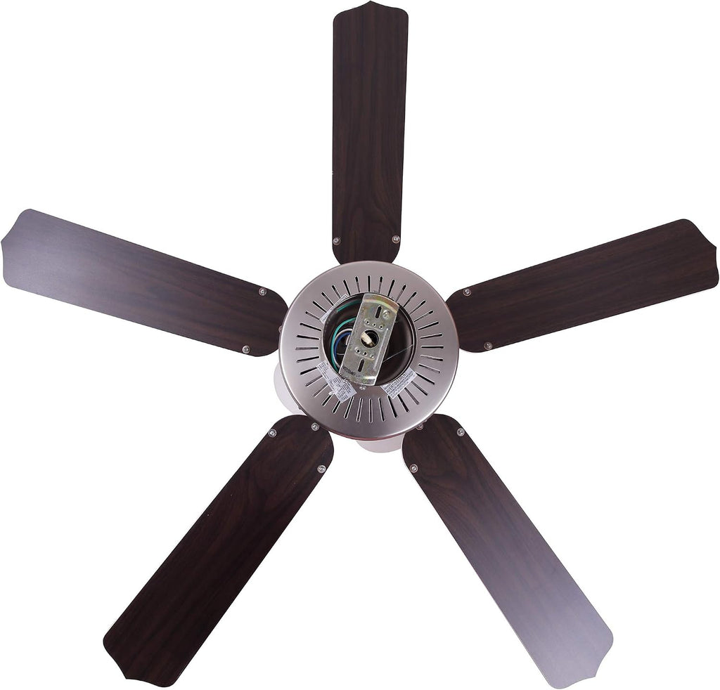 Canarm LTD St. James BPT 52 Alabaster Glass 4 Bulb Light Kit, 52-Inch Ceiling Fan with 5 Blades, White/Bleached Oak Blades