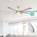 Ceiling Fans with Lights and Remote, 72 Inch Large CFM Ceiling Fan for Bedroom Living Room Shop Indoor Outdoor Fans, Dimmable LED Light with Fan, DC Motor 8 Reversible Blades, ETL Tested, Nickel