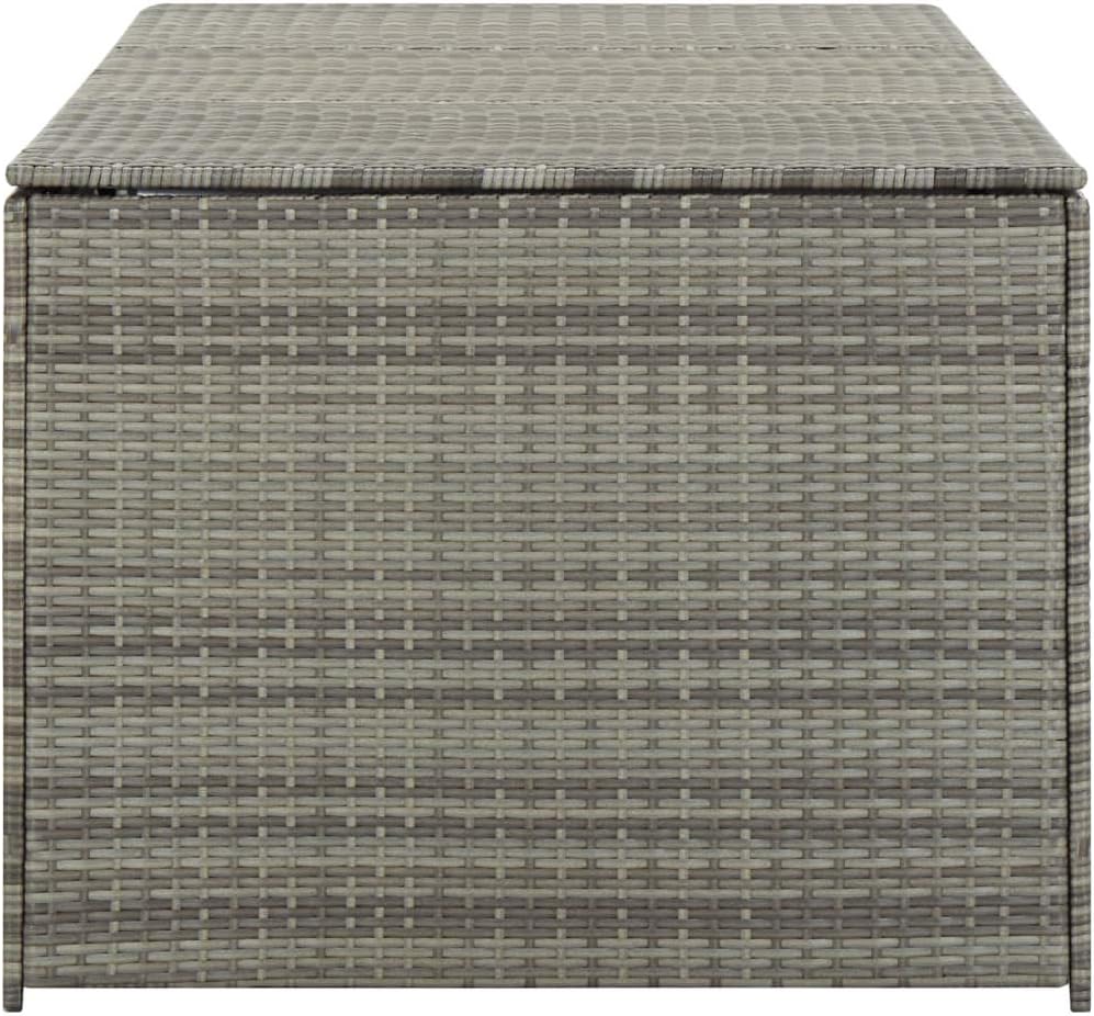 Garden Storage Box Indoor/Outdoor Storage Container and Gardening Tools - Store Items on Patio, Garage, Yard.Poly Rattan 70.9'x35.4'x29.5' Gray