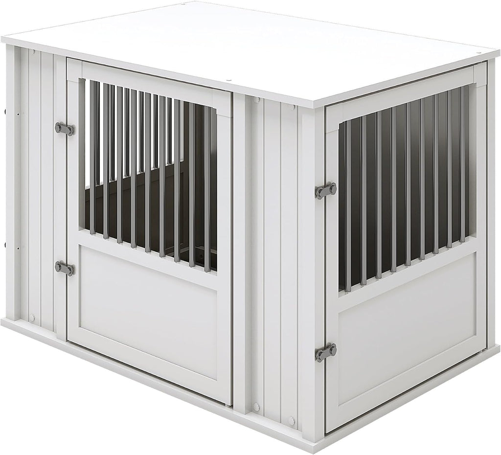 New Age Pet® Durable ECOFLEX® Large Dog Crate with Flexible Door Placement in Antique White