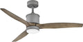 Hinkley Hover 52' Indoor/Outdoor Smart Ceiling Fan with Light and Remote, Modern Propeller Style with Composite Fan Blades, Integrated LED, Graphite and Driftwood blades