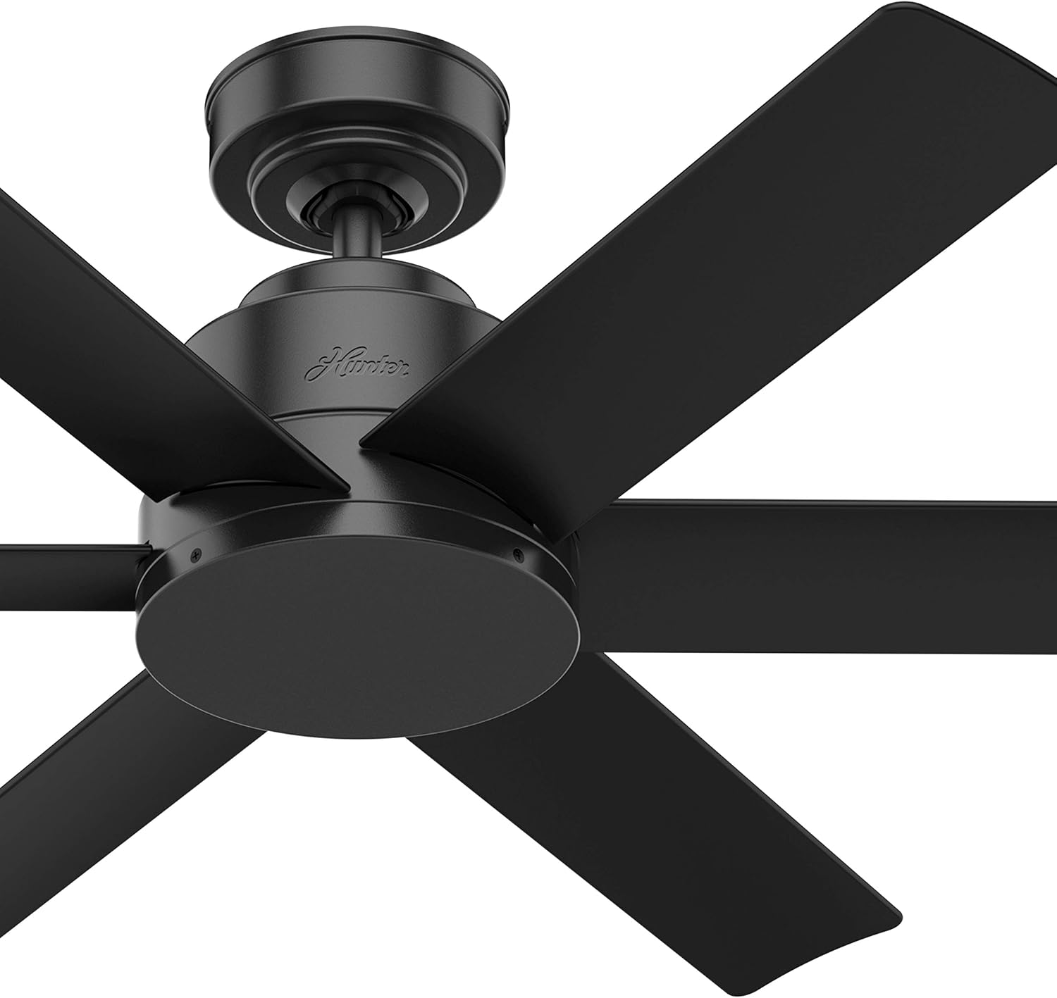 Hunter Fan 44 inch Contemporary Matte Black Indoor/Outdoor Ceiling Fan with 6 Blades (Renewed)