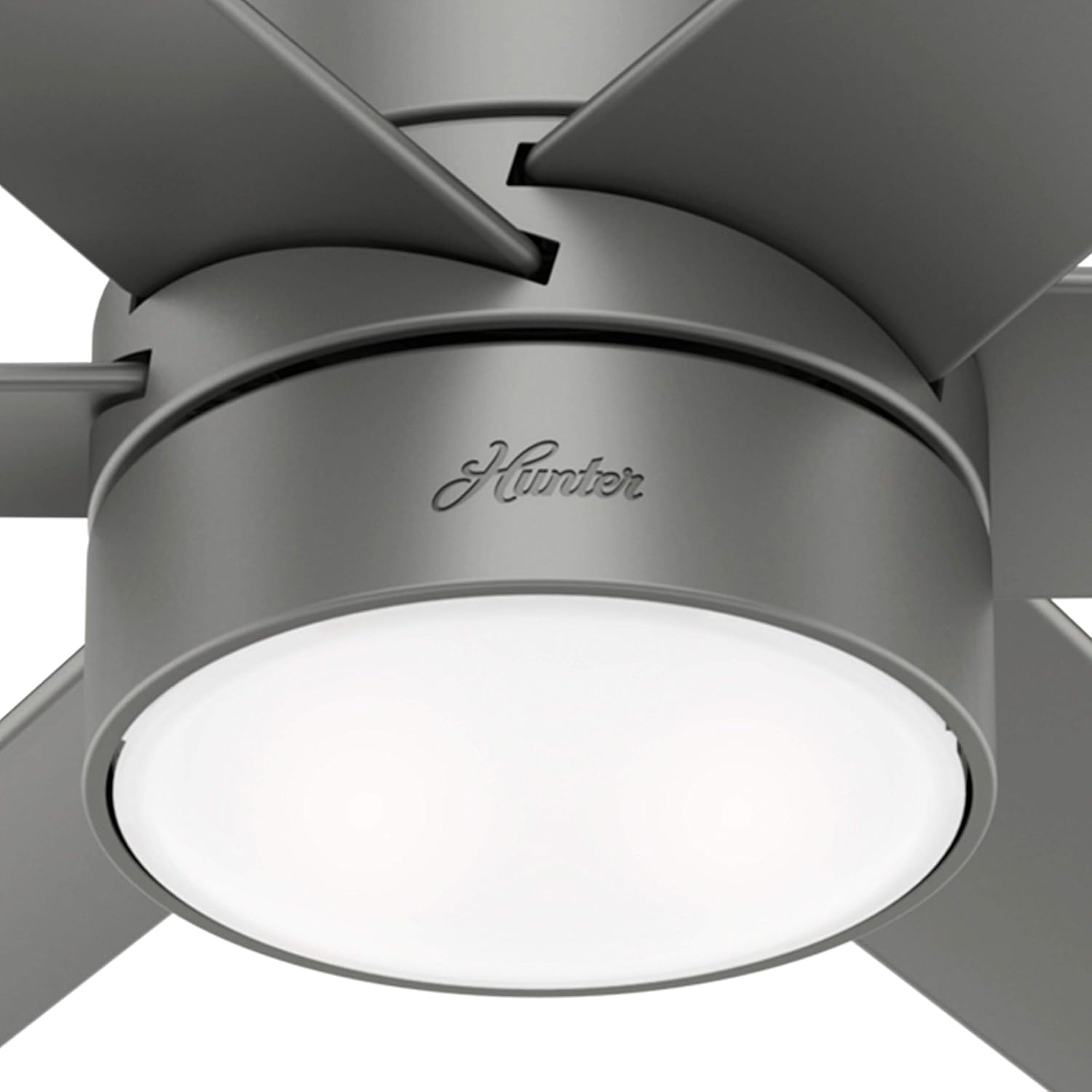 Hunter Fan 60 inch Contemporary Matte Silver Finish Outdoor Ceiling Fan with LED Light Kit (Renewed)