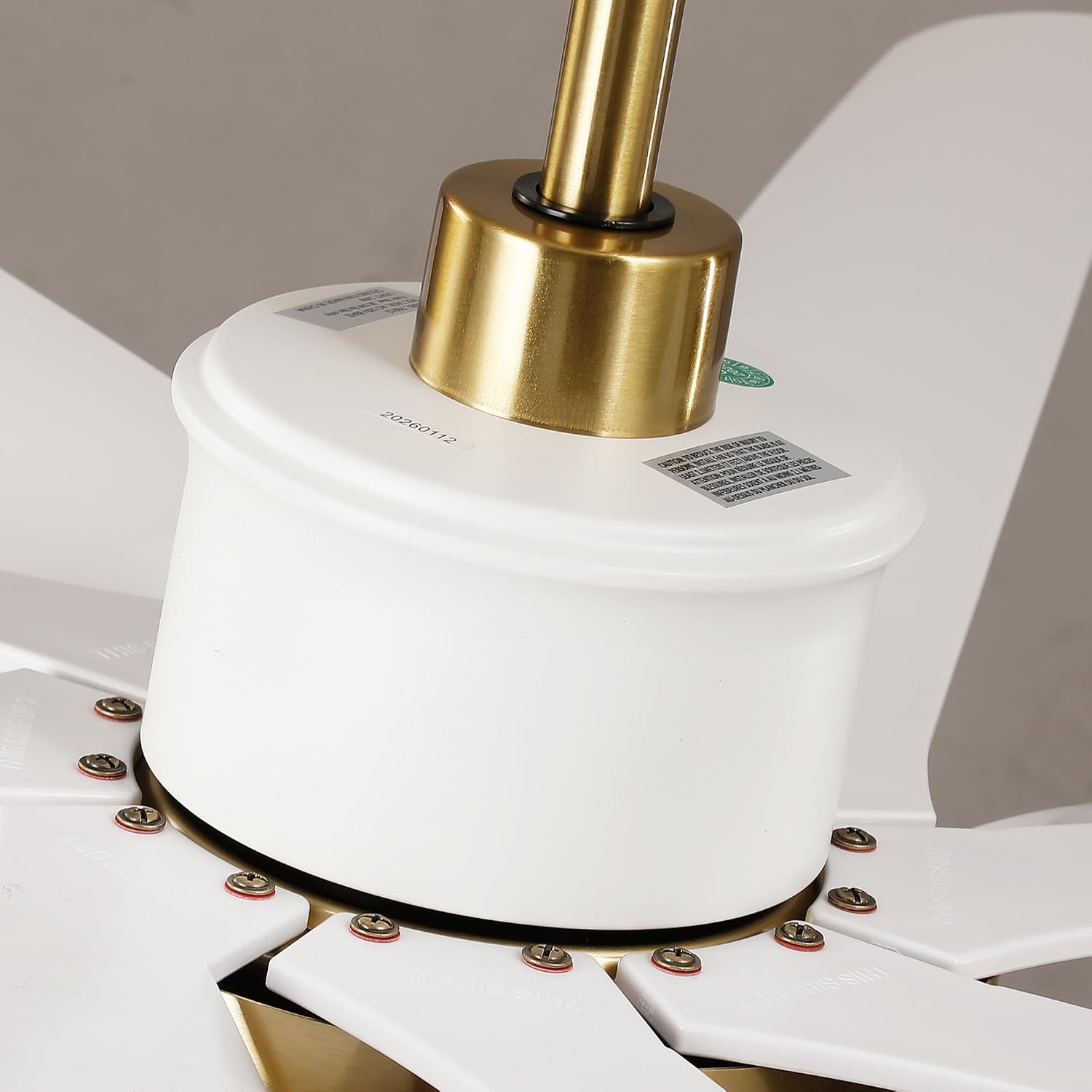 72 Inch Ceiling Fans with Lights and Remote, Industrial Gold White Chandelier Ceiling Fan, Dimmable LED, 6 Speeds Reversible DC Motor, Timer, Lighting Ceiling Fans for Bedroom Living Room