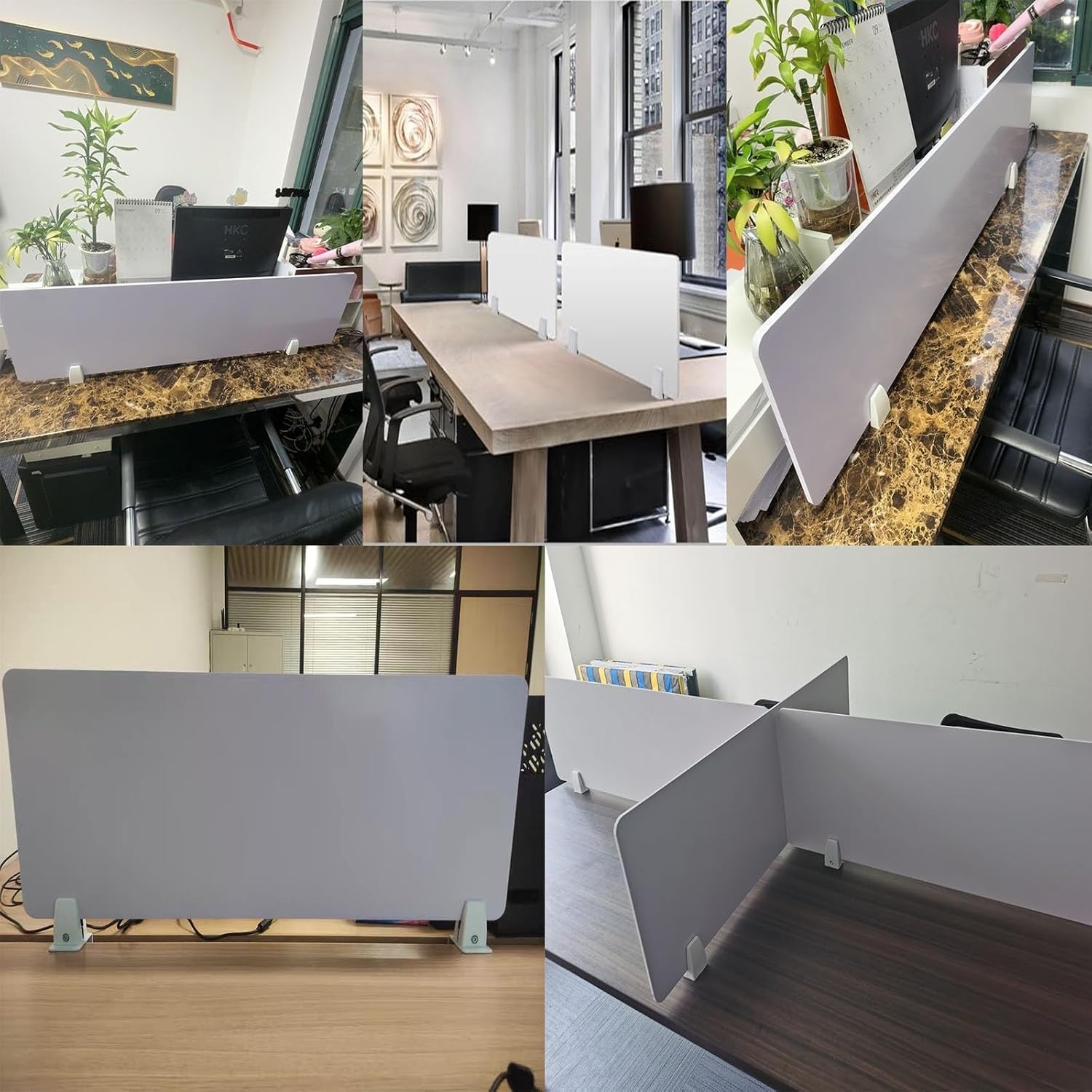 Office Countertop Screen Partition 16 28 36 48in Length, Free Standing Separador Desk, Clamp On Dividing and Protective Screens for Libraries/School(1 PC,L X H 24 in X 24 in)