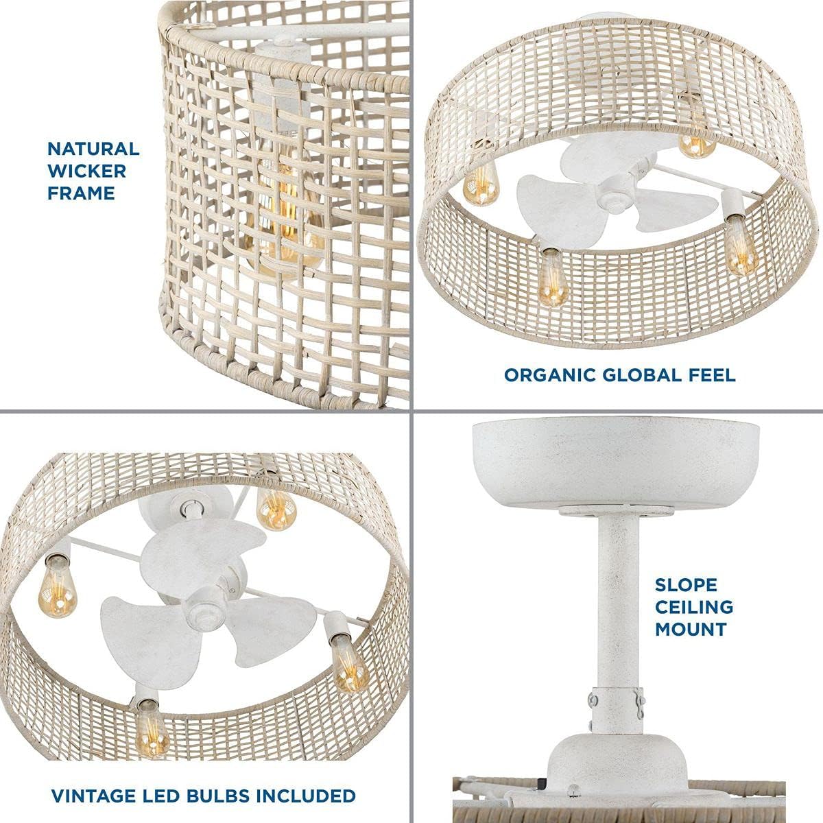 Progress Lighting P250068-151-WB LED Ceiling Fan from Belva Collection 25.25 inches