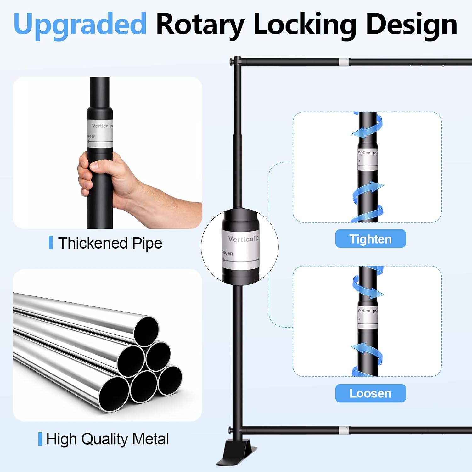 10 x 10FT Backdrop Banner Stand, Heavy Duty Adjustable Photo Background Support Frame Kit, Step and Repeat Stand for Photo Booth, Parties, Exhibition, Trade Show, Wedding
