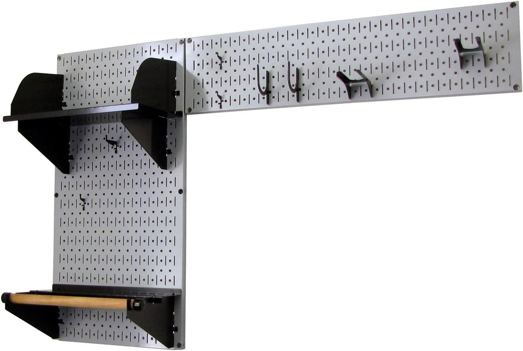 Wall Control Pegboard Garden Supplies Storage and Organization Garden Tool Organizer Kit with Gray Pegboard and Black Accessories