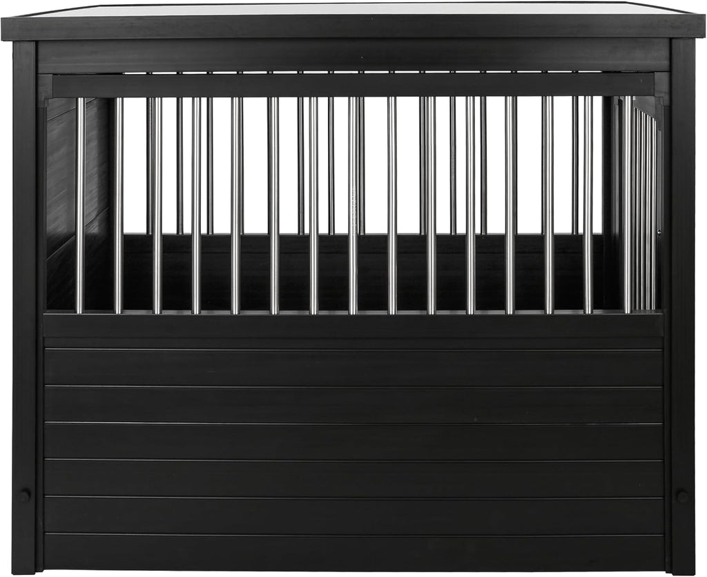 New Age Pet ECOFLEX InnPlace Dog Crate & End Table, Furniture-Style Indoor Kennel for Crate-Trained Dogs, Stainless Steel Spindles, 10-Year Warranty. 4 Colors, 4 Sizes