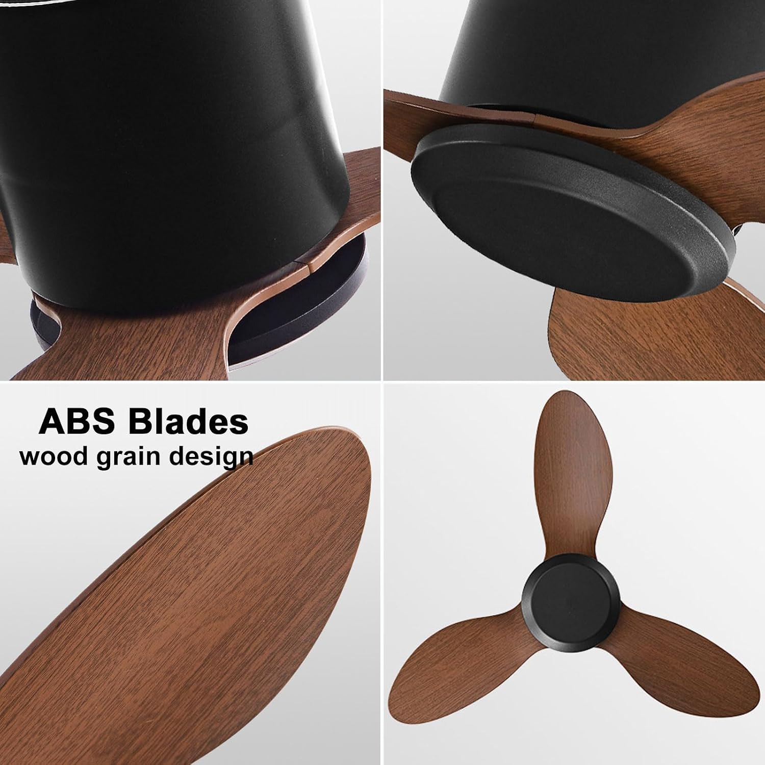 Flush Mount Ceiling Fan No Light Modern Small Ceiling Fans Remote Control 6 Speeds 25 Inch Ceiling Fan Without Lights Quiet DC Motor, 3 Blades For Restaurant Bedroom Patio Indoor
