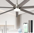 Minislak 65 Inch Large Smart Ceiling Fan with Light and Remote via WIFI Alexa APP Control,Dimmable,Quiet DC Motor Indoor Outdoor Ceiling Fans for Patios or Bedroom