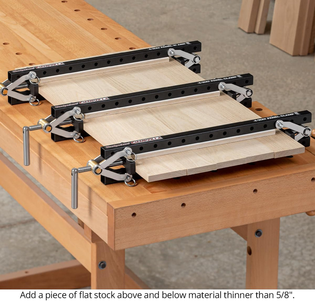 Woodpeckers Clampzilla 3.0, 18 Inch (4 Pack), 4-Way Panel Clamps for Glue-Ups on Cabinet Doors, Table Tops & Wood Panels, USA Made