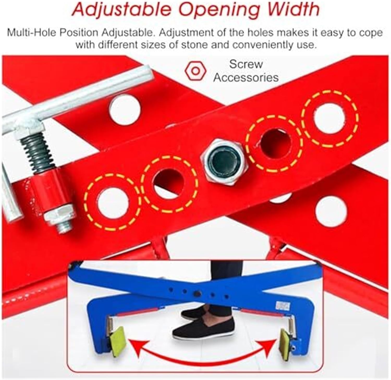 Granite Slab Lifting Clamp Heavy Duty Stone Scissor Lifter Clamp for Marble, Concrete Blocks, Slate Sheets(42in)