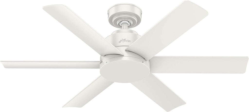 Hunter Fan 44 inch Contemporary Fresh White Finish Outdoor Ceiling Fan with 6 Blades (Renewed)