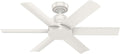 Hunter Fan 44 inch Contemporary Fresh White Finish Outdoor Ceiling Fan with 6 Blades (Renewed)