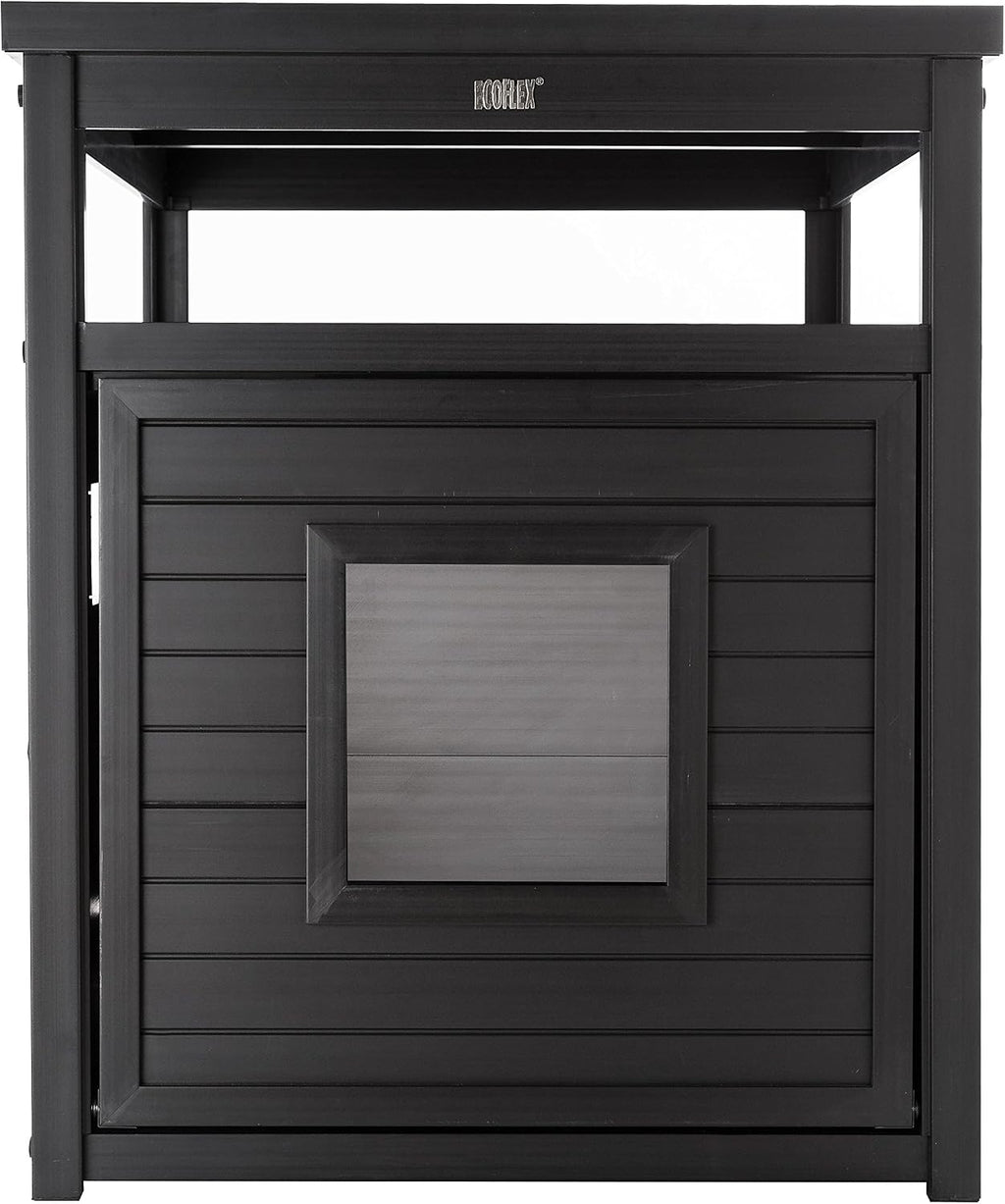 New Age Pet ECOFLEX Litter Loo Standard & Jumbo Sizes, 4 Colors, Moisture and Odor Resistant Enclosure & End Table, No‑Tools Assembly, 10 Year Warranty, Espresso Black, Jumbo