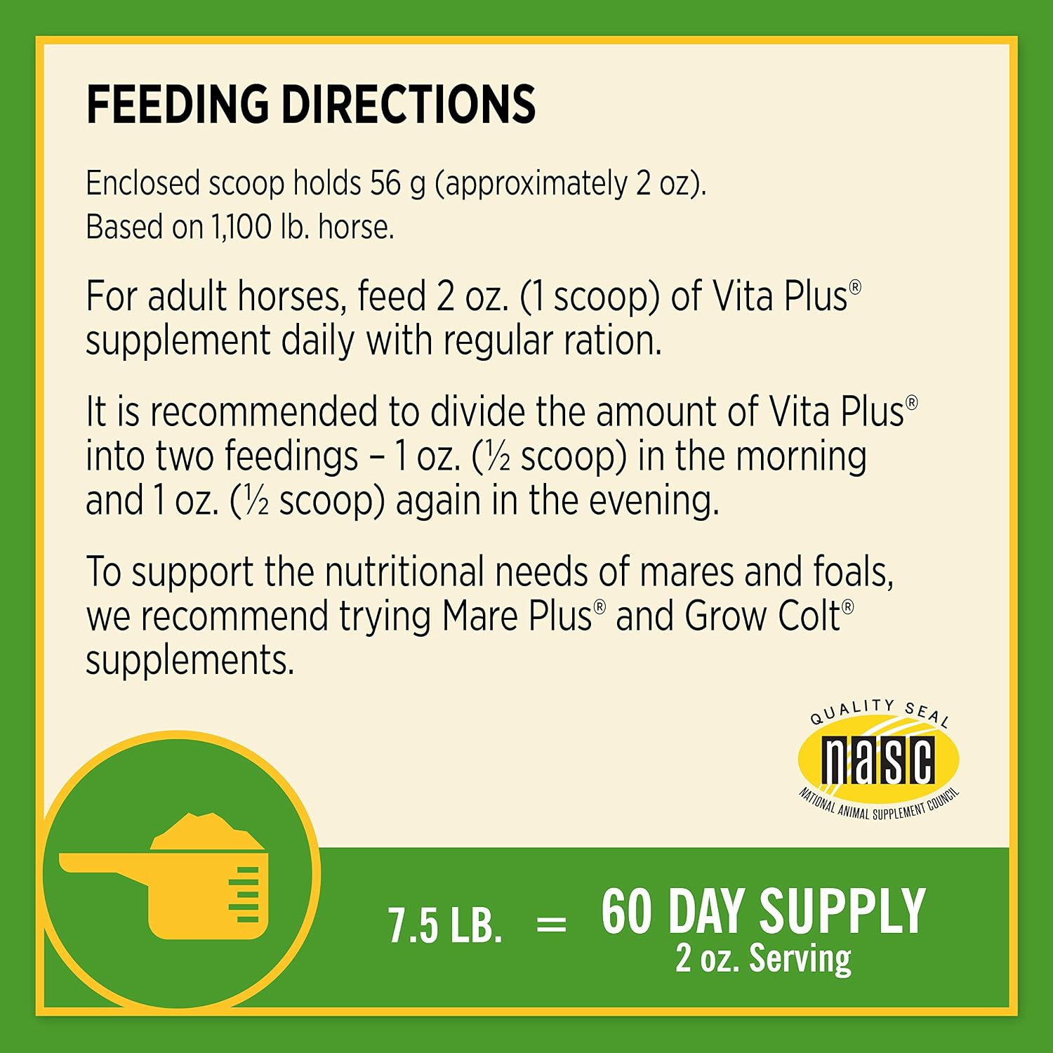 Farnam Vita Plus Balanced Multi-Vitamin & Mineral Horse Supplement, Provides Balanced Nutrition to Support Overall Health and Performance, 7.5 pounds, 60 Day Supply| (Pack of 4)