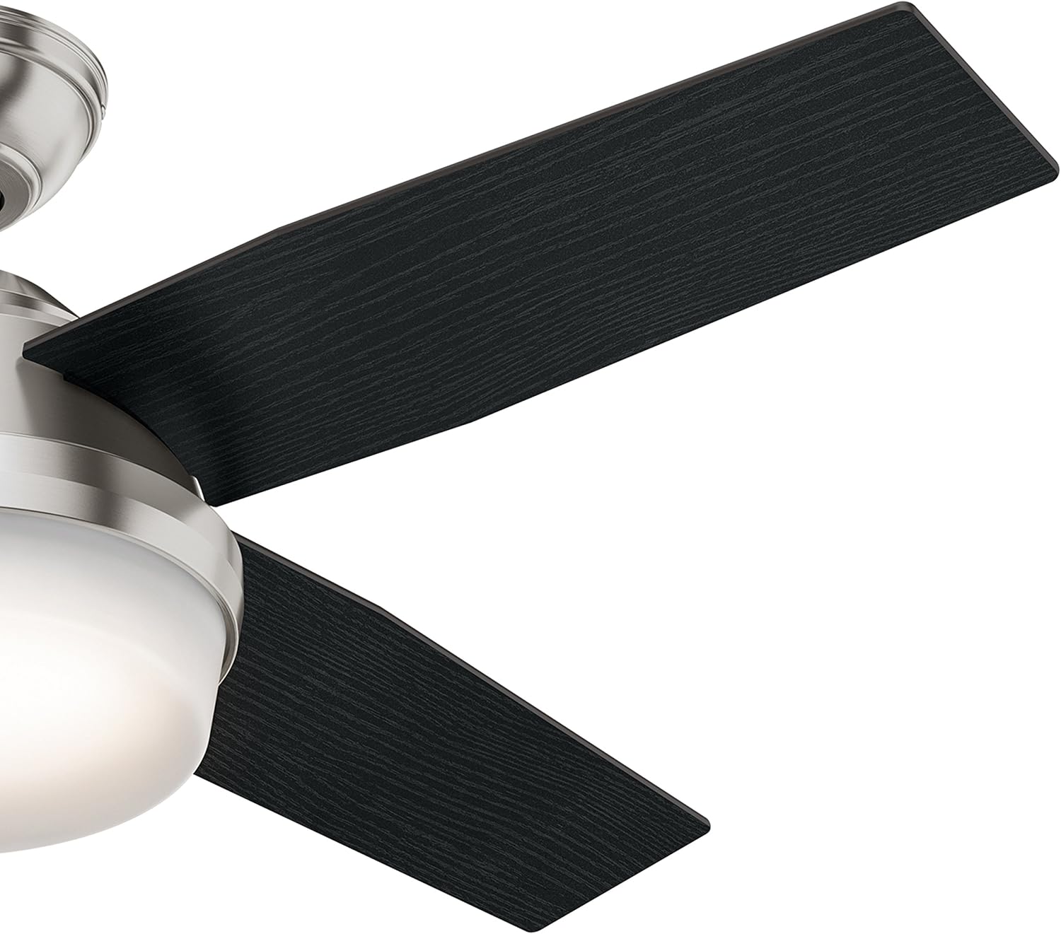 Hunter Fan 44 inch Contemporary Brushed Nickel Finish Indoor Ceiling Fan with LED Light Kit and Remote Control (Renewed)