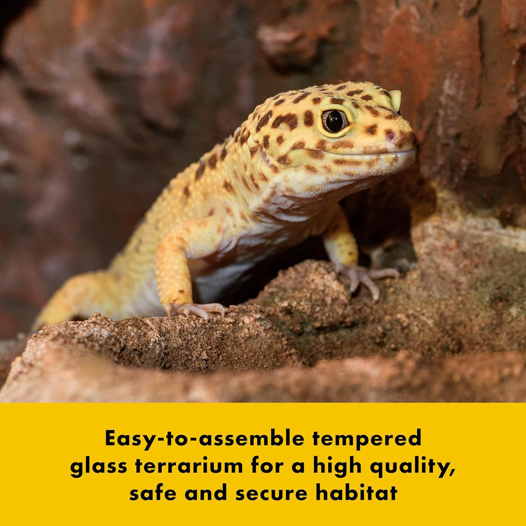 Zilla QuickBuild Reptile 65 Gallon Glass Terrarium Habitat with Sliding Door For Geckos, Snakes, Lizards, Frogs, Turtles, and Tortoises, 48' x 18' x 18'