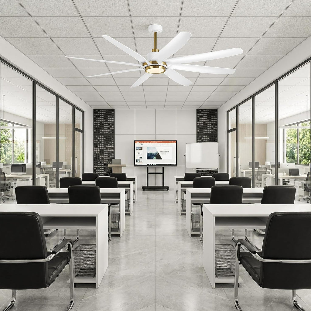 72 Inch Ceiling Fans with Lights and Remote, Industrial Gold White Chandelier Ceiling Fan, Dimmable LED, 6 Speeds Reversible DC Motor, Timer, Lighting Ceiling Fans for Bedroom Living Room