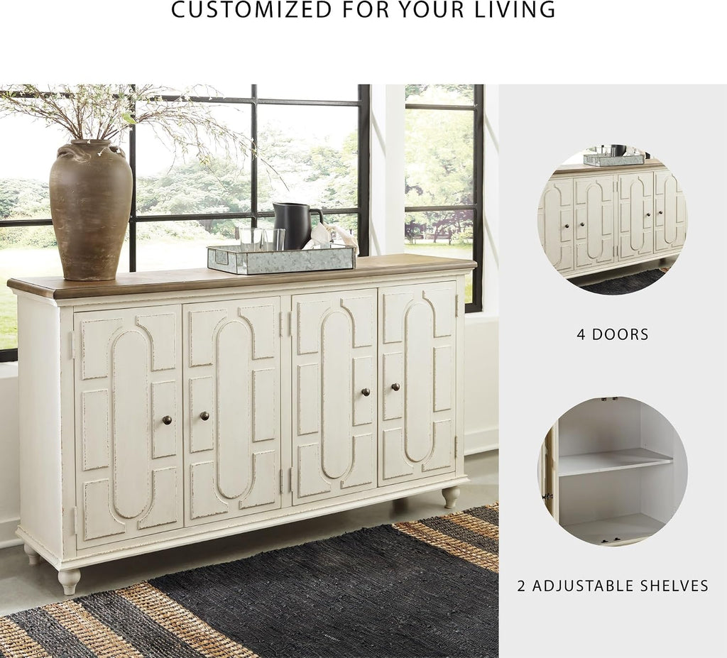 Signature Design by Ashley Roranville French Country Accent Cabinet or Server, White