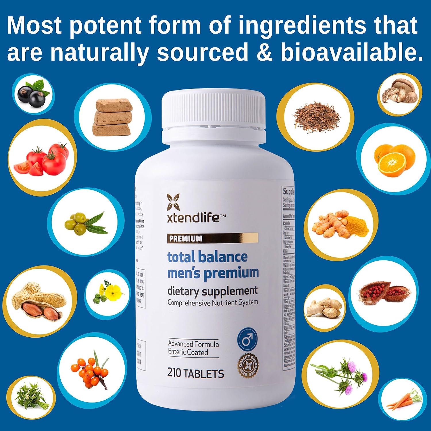 Xtendlife Total Balance Men's Premium Multivitamin for Immune, Heart, Digestive & Cellular Health - Extra Strength Daily Support - 90+ Nutrients & Minerals - 30 Day Supply