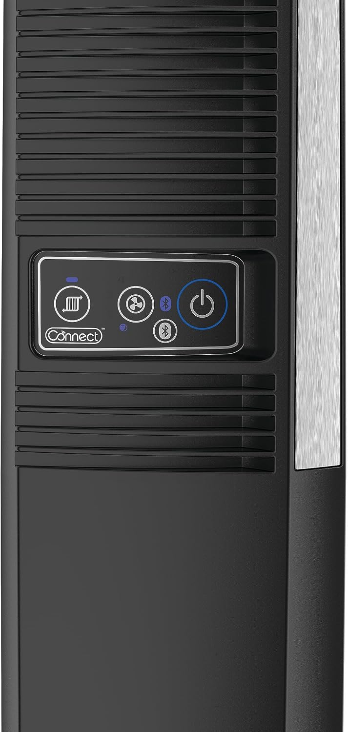 Lasko 42' Portable Outdoor Tower Fan with Bluetooth Technology for Decks, Patios and Porches with 4 Speeds, Night Mode, Internal Oscillation, Black, YF200, Large