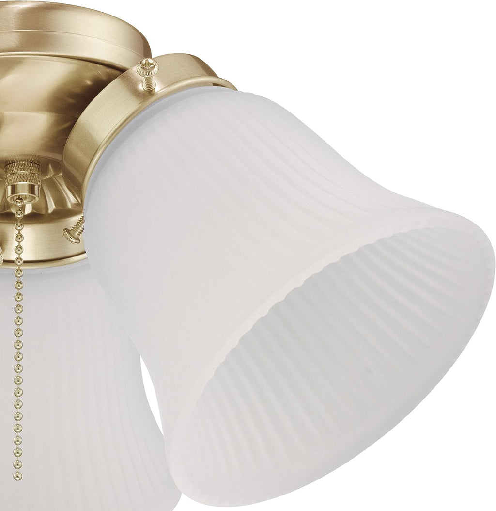 Westinghouse 7784500 Three-Light Led Cluster Ceiling Fan Light Kit, Polished Brass Finish with Frosted Ribbed Glass, Polished Brass (Pack of 2)